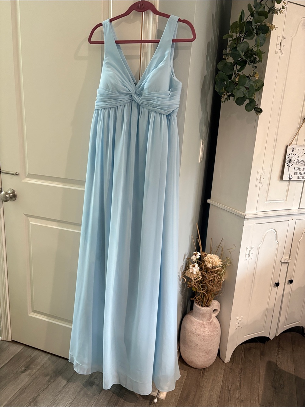 Azazie Light Blue Chiffon Empire Waist Bridesmaid Dress